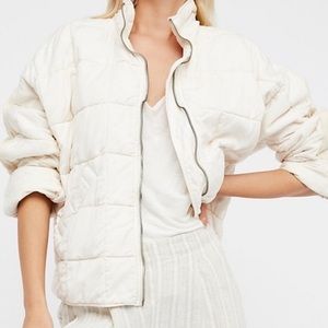 Free People Dolman Quilted Jacket in White